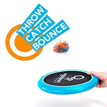 OgoDisk Mini Disc Set with OgoSoft Rubber Ball - Outdoor Bouncy Disk Game for Lawn & Pool - Throw, Toss & Catch - Kids & Adults 8+