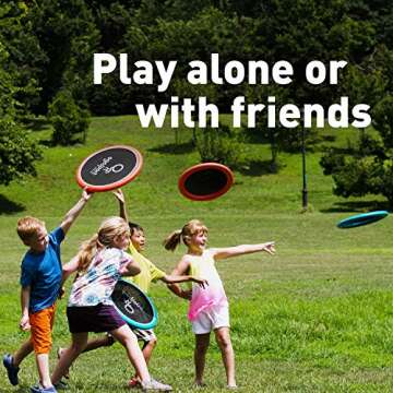 OgoDisk Mini Disc Set with OgoSoft Rubber Ball - Outdoor Bouncy Disk Game for Lawn & Pool - Throw, Toss & Catch - Kids & Adults 8+