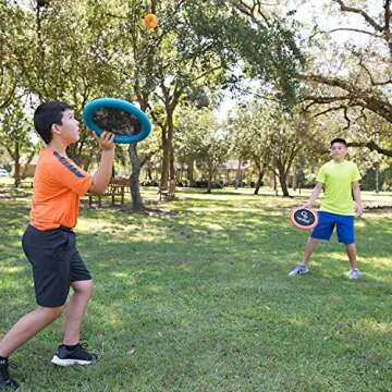 OgoDisk Mini Disc Set with OgoSoft Rubber Ball - Outdoor Bouncy Disk Game for Lawn & Pool - Throw, Toss & Catch - Kids & Adults 8+