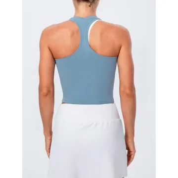 Lavento Women's Soft Racerback Workout Crop Tank
