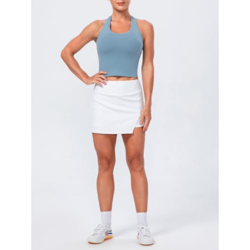 Lavento Women's Soft Racerback Workout Crop Tank