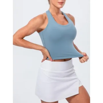 Lavento Women's Soft Racerback Workout Crop Tank