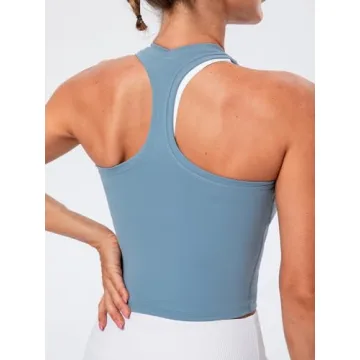 Lavento Women's Soft Racerback Workout Crop Tank