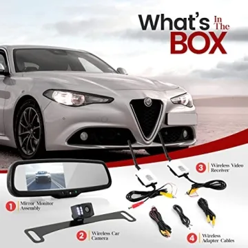 Pyle Wireless Backup Camera - 4.3” LCD, Night Vision, Waterproof