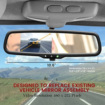 Pyle Wireless Backup Camera - 4.3” LCD, Night Vision, Waterproof