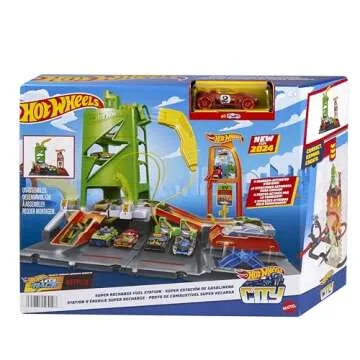 Hot Wheels Super Recharge Fuel Station Playset with Car