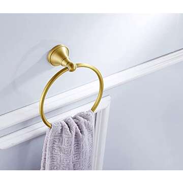 Leyden Antique Brass Toilet Paper Holder Towel Ring 2 Pieces Set Tissue Roll Retro Ancient