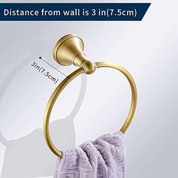 Leyden Antique Brass Toilet Paper Holder Towel Ring 2 Pieces Set Tissue Roll Retro Ancient