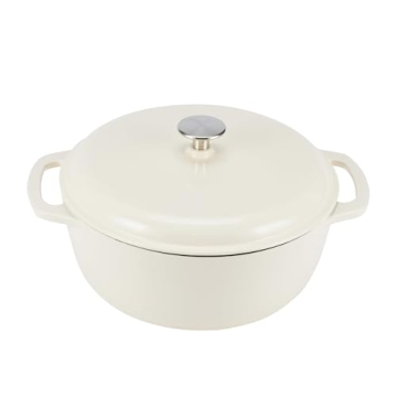 Enameled Cast Iron Dutch Oven, 4.3 Qt, White