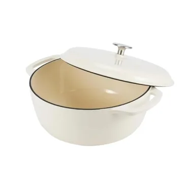 Enameled Cast Iron Dutch Oven, 4.3 Qt, White