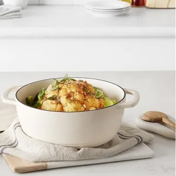 Enameled Cast Iron Dutch Oven, 4.3 Qt, White