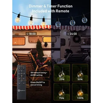 Brightown 58FT Solar String Lights with Remote Control