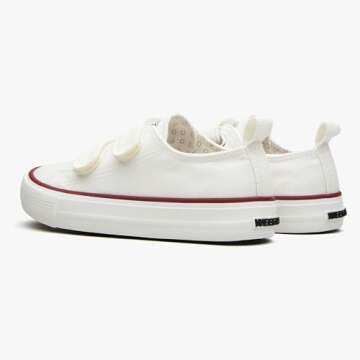 Classic White Adjustable Strap Sneaker for Toddlers 2-5