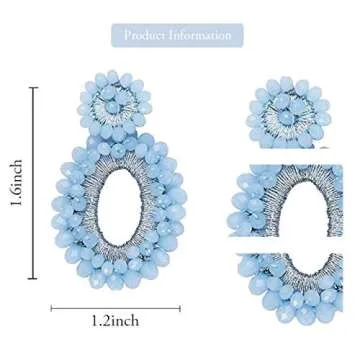 Statement Drop Earrings - Bohemian Beaded Teardrop Dangle Earrings Gift for Women