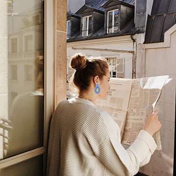 Statement Drop Earrings - Bohemian Beaded Teardrop Dangle Earrings Gift for Women