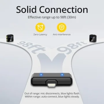 WNH Wireless Lavalier Microphone for iPhone, Android, Lapel Mini Microphone with 2 Pickups, 70Hrs Battery, Noise Cancellation, Magnetic Clip iPhone Microphone for Video Recording Podcast Vlogging