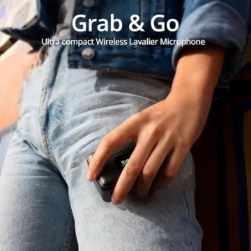 WNH Wireless Lavalier Microphone for iPhone, Android, Lapel Mini Microphone with 2 Pickups, 70Hrs Battery, Noise Cancellation, Magnetic Clip iPhone Microphone for Video Recording Podcast Vlogging