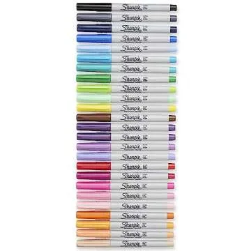 Sharpie Permanent Markers, Ultra Fine Point, Assorted Colors, 24 Count