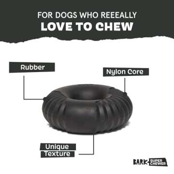 Barkbox Super Chewer Tough Dog Chew Toys for Aggressive Chewers, Dental Stimulating (Radius - Large)