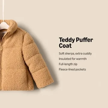 Amazon Essentials Teddy Puffer Jacket for Toddlers