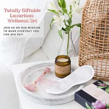 Witty Rose Quartz Roller Gua Sha Set for Skin Care