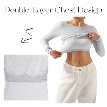 SUUKSESS Seamless Ribbed Long Sleeve Tops for Women