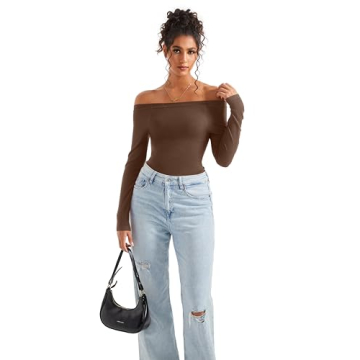 SUUKSESS Seamless Ribbed Long Sleeve Tops for Women