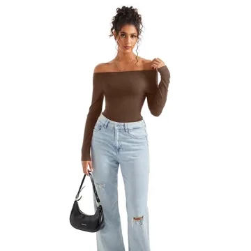 SUUKSESS Seamless Ribbed Long Sleeve Tops for Women