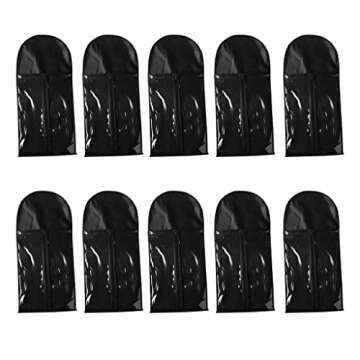 Homyl 10 Pieces Portable Dustproof Hair Extensions Wigs Stand Storage Case with Hanger Carrier Pouch