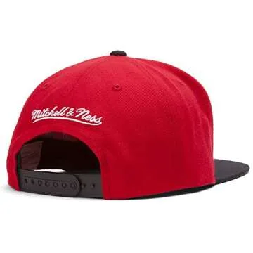 Mitchell Ness Portland Trail Blazers XL Logo Two Tone Snapback Hat RedBlack