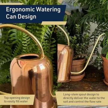 Elegant Indoor Watering Can with Brass Handle
