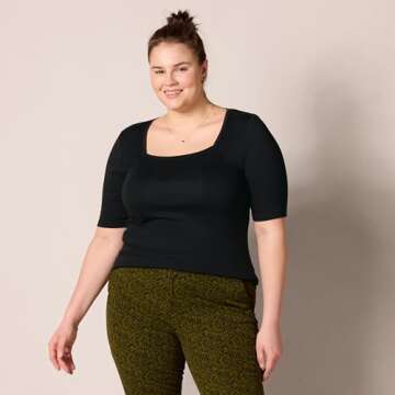 Slim-Fit Square Neck T-Shirt for Stylish Comfort