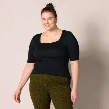 Slim-Fit Square Neck T-Shirt for Stylish Comfort