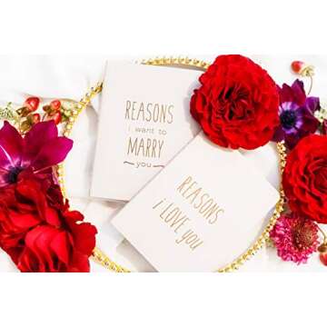 Reasons I Want to Marry You Journal Notebook - Love Letter Wedding Book Gift for Husband or Groom to Bride, Engagement or Proposal Gifts - 40 Blank Pages (20 Sheets) 6 x 4.5-inches
