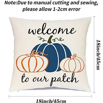 Ueerdand Fall Pillow Covers 18x18 Inches Fall Decorations Thanksgiving Autumn Theme Outdoor Pumpkin ...