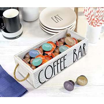 Megsooul Coffee Station Organizer Coffee Pods Holder Coffee Bar Organizer Counter, K Cup Holder Organizer Coffee Capsule Holder, Kpod Coffee Pod Storage Holder, Coffee Bar Accessories Decor