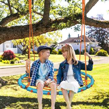 Adjustable 40" Spider Web Swing for Kids