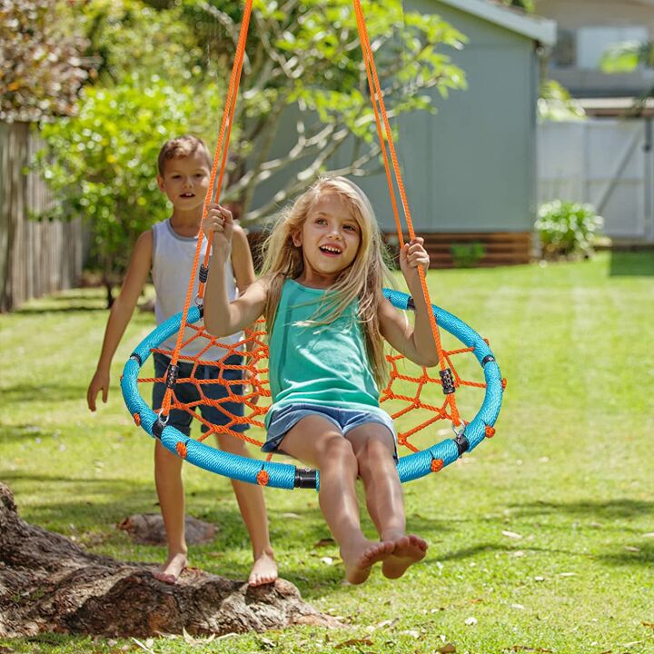 Adjustable 40" Spider Web Swing for Kids