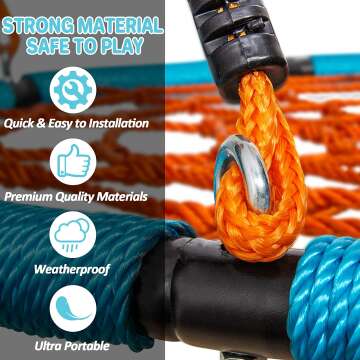 Adjustable 40" Spider Web Swing for Kids