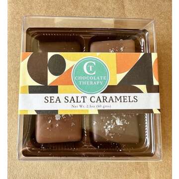 Chocolate Therapy by Sweet Remedies - Gourmet Sea Salt Caramel Box, 4pc Gift Collection