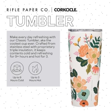 Corkcicle x Rifle Paper Co. Travel Tumbler 24 oz Stainless Steel