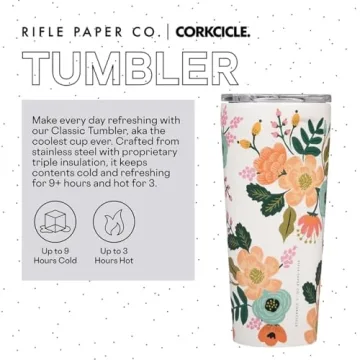 Corkcicle x Rifle Paper Co. Travel Tumbler 24 oz Stainless Steel