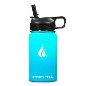 HYDRO CELL Stainless Steel Insulated Water Bottle with Straw - For Cold & Hot Drinks - Metal Vacuum ...