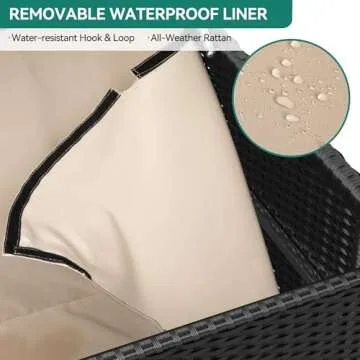 YITAHOME 200 Gallon Large Wicker Deck Box Outdoor Storage