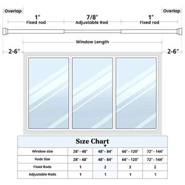 Time Forest Gold Curtain Rods 48-84 Inch Adjustable