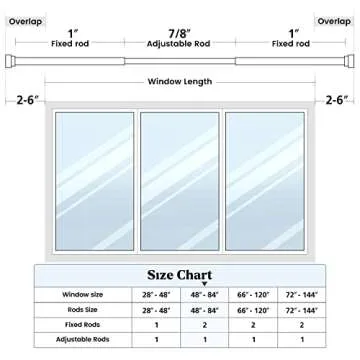 Time Forest Gold Curtain Rods 48-84 Inch Adjustable