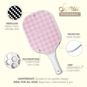 Sonix | USAPA Approved | Pickleball Paddles Set of 2 | Fiberglass Surface Pickleball Set with 2 Rack...