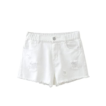 Stylish Girl's Mid Rise Ripped Denim Shorts by OYOANGLE