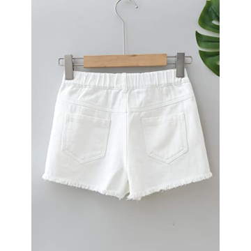 Stylish Girl's Mid Rise Ripped Denim Shorts by OYOANGLE