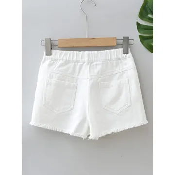 Stylish Girl's Mid Rise Ripped Denim Shorts by OYOANGLE